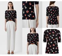 Ralph Lauren Floral Print U-Boat Neck Top Petite Blouse Shirt T-shirt S