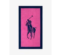 Ralph Lauren Home Womens Maui Navy Polo Player-jacquard Cotton Beach Towel 170cm X 100cm 1 Size