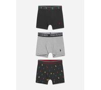 Ralph Lauren Kids Boys Cotton Stretch 3 Pack Boxer Shorts Set in Black - Multicoloured - 10-12 YRS (M)