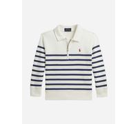 Ralph Lauren Kids Ralph Lauren Boys Striped Half Zip Sweatshirt in White - White - 5 Yrs