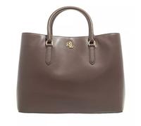 Ralph Lauren LAUREN full-grain Leather smooth finish Large Marcy 36 Satchel Tote Dark Brown Handbag Crossbody