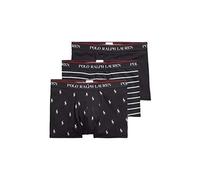 Polo Ralph Lauren Men's Classic 3 Pack Trunks - Black/Black White Stripe/Black Allover - M