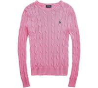 RALPH LAUREN Women's Crewneck Cable Knit Pony Logo Sweater, Rl Candy Pink, M