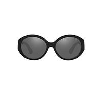Ralph Lauren Women's Rl8191 Oval Sunglasses, Shiny Black/Grey Mirror