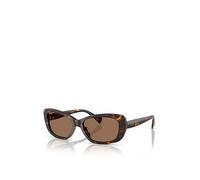 Ralph Rectangular Sunglasses With Cat Eye Frame- Dark Havana, Brown, Women Brown