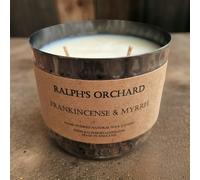 Ralph’s Orchard 2-Wick Dimpled Black Candles - Frankincense & Myrrh