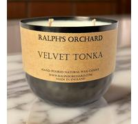 Ralph’s Orchard Velvet Tonka Candle - Lavender, Tonka & Amber Scent - Black 2 Wick