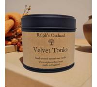 Ralph’s Orchard Velvet Tonka Candle - Lavender, Tonka & Amber Scent - Matte Black Tin