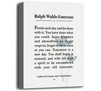 Ralph Waldo Emerson Poem Motivational Quote, Finish Each Day Inspirational Quote Decor, Canvas Prints Poster Wall Art for Home Decor, Gift for Home and Office Decor Under, Size 12x15