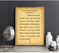 Ralph Waldo Emerson Quote - Finish Each Day Quote - Inspiring Quote - Recovery Quote (18 x 24, Vintage)