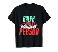 Ralph World's Okayest Person Funny Ralph Name Saying Value Graphic T-Shirt, Men, Black, M