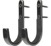 RALSPEC 2 x Padded Rifle Wall Mounting Hooks Gun Rack Cabinet Hanging Mounts Guns Rifles Shotgun Display Holder Black Metal