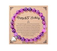 Ralukiia 30th/40th/50th/55th/60th/65th/70th/75th/80th/90th Birthday Gifts for Her, Bead Bracelet for Women with Meaningful Message Card & Gift Box, Medium, Stone, no gemstone