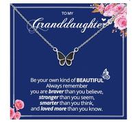 Ralukiia Butterfly Necklace for Granddaughter, Inspirational Jewelry Gift, Be Your Own Kind of Beautiful Necklace, Encouragement Gift from Grandma Grandpa for Birthday Christmas Graduation, M