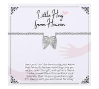 Ralukiia Hug from Heaven Gift, Angel Wings Memorial Necklace for Women, Sympathy Condolence Gifts for Loss of Loved One, Birthday Christmas Keepsake Letter from Heaven, M, Stainless Steel, No Gemstone