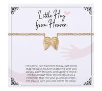 Ralukiia Hug from Heaven Gift, Angel Wings Memorial Necklace for Women, Sympathy Condolence Gifts for Loss of Loved One, Birthday Christmas Keepsake Letter from Heaven, M, Stainless Steel, No Gemstone
