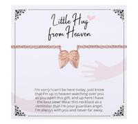 Ralukiia Hug from Heaven Gift, Angel Wings Memorial Necklace for Women, Sympathy Condolence Gifts for Loss of Loved One, Birthday Christmas Keepsake Letter from Heaven, M, Stainless Steel, No Gemstone