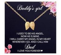 Ralukiia Loss of Father Grief Gift, Sympathy Gift, Dad Remembrance Necklace, Dad Memorial Gifts for Daughter, Bereavement Keepsake Condolence, Father Passed Away Gifts, M, Stainless Steel, No Gemstone