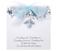 Ralukiia Something Blue Angel Charm, Bride Memorial Bouquet Charm for Wedding Remembrance Mom or Dad in Heaven, Guardian Angel for Wedding, Memory Gifts for Bride, M, Stainless Steel, No Gemstone