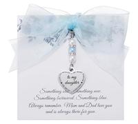 Ralukiia Something Blue Charm Gift for Bride from Mom and Dad, Blue Bridal Bouquet Charm, Daughter Wedding Gifts from Parents, Bridal Shower Gift, Medium, Stainless Steel, No Gemstone