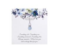 Ralukiia Something Blue Charm Gift for Bride from Mom and Dad, Blue Bridal Bouquet Charm, Daughter Wedding Gifts from Parents, Bridal Shower Gift, Medium, Stainless Steel, No Gemstone