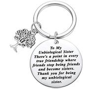 Ralukiia to My Unbiological Sister Friendship Gift Non-Biological Sister Thank You Key Chains with Tree of Life Charm for Soul Sister Special Friend Sister in Law