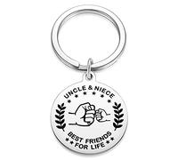 Ralukiia Uncle and Niece Matching Keychain Gifts for Uncle from Niece Birthday Jewelry silver
