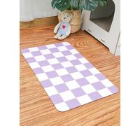 Ralxion Checkered Dog Feeding Mat, Absorbent Mats for Dog Food and Water Bowl, Dispenser, Aesthetic Purple Checkerboard Pet Placemat for Dogs, Cats, Puppy Accessories (Purple, 12 x 19)
