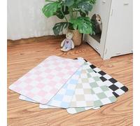 Ralxion Checkered Dog Feeding Mat, Absorbent Mats for Dog Food and Water Bowl, Dispenser, Retro Aesthetic Pink Checkerboard Pet Placemat for Dogs, Cats, Puppy Accessories, 12" X19”