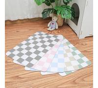 Ralxion Checkered Dog Feeding Mat, Absorbent Mats for Dog Food and Water Bowl, Dispenser, Retro Modern Aesthetic Preppy Grey Checkerboard Pet Placemat for Dogs, Cats, Puppy Accessories, 12" X19”