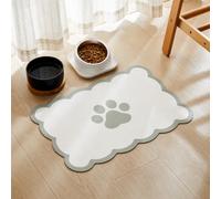 Ralxion Scalloped Dog Feeding Mat, Absorbent Mats for Dog Food and Water Bowl, Dispenser, Cute Elegant Aesthetic Sage Green Scallop Pet Placemat for Dogs, Cats, Puppy Accessories, 17" X 24”