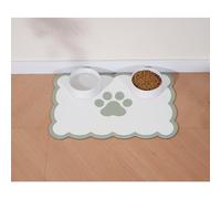Ralxion Scalloped Dog Feeding Mat, Absorbent Mats for Dog Food and Water Bowl, Dispenser, Cute Elegant Aesthetic Preppy Sage Green Scallop Pet Placemat for Dogs, Cats, Puppy Accessories, 14" X 19”