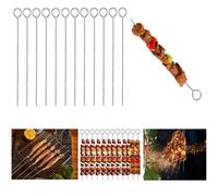 Ram® 12 X Metal BBQ Skewers Food Meat Kebab Skewers Grill Meat Cooking Barbecue Cooking Sticks PACK OF 12