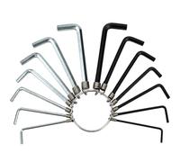 Ram® 14 Pieces Hex Key Allen Key Set On Metal Ring, Metric 2mm 2.5mm 3mm 4mm 5mm 6mm 1/16” 5/64” 3/32” ⅛” 5/32” 3/16” & 7/32" Allen Key Set