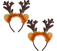 Ram® 2 x Christmas Antler Headband Xmas Christmas Reindeer Hairband Hair Clip Christmas Costume