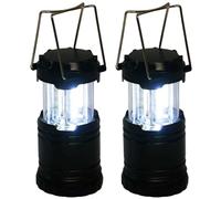 Ram® 2 x Portable Camping Lantern Battery Operated LED Camp Tent Hiking Emergency Outdoor Hanging Light with Foldable Hooks
