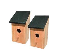Ram© 2 X Wooden Wood Bird Nesting Box Nest Bird House Small Birds Blue Tit Robin Sparrow Bird House Feeder