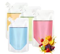 Ram® 20 x Refillable Drink Pouches 500ML Leakproof Drink Pouches Alcohol, Travel Juice Bags for Picnic, Travel, Sports, Camping