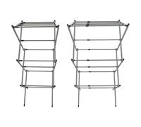 Ram® 3 Tier Deluxe Airer Foldable Heavy Duty Clothes Airer With 4 CORNER HOOKS And Sock Dryer 14M Airing Capacity