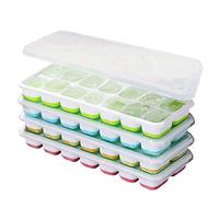 Ram® 4 X Pack Silicone Ice Cube Tray Set of 4 Ice Moulds Freezer Stackable Non Spill Ice Cube Tray Dishwasher Safe BPA Free