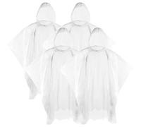 Ram® 4 x Rain Poncho Clear Waterproof Raincoats For Festivals Holiday Events Adults Women Men Portable Travel Rain Coat