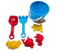 Ram® 5 Pieces Childrens Kids Beach Spade Sand Bucket Set each Sand Bucket Castle Set Tools With Rake and Spade Tools Children Outdoor Toy For your Spring/Summer Holiday