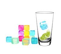 Ram® 50 Pack Reusable Ice Cubes for Drinks Frozen Cold Drink Chilled Ice Cubes Multi-Coloured