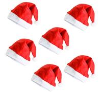 Ram® 6 Pieces Father Christmas Santa Hat Christmas Party Fancy Dress Hats Or Santa Costume Dressing Up Father Christmas Red Santa Hat For Christmas Party
