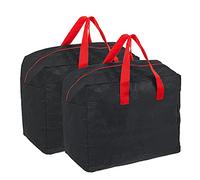 Ram® Black 2 x Large Christmas Tree Decorations Decor Tinsel Storage Bags Suitable For String Lights, Tinsel, Baubles Waterproof With Handles And Zip