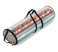 Ram® Black Christmas Cylinder Gift Wrap Storage Clear Bag Wrapping Paper Organiser Xmas Christmas Tidy - Stores Baubles Tinsels Lights Bows Heavy Duty Material- Holds 30 ROLLS