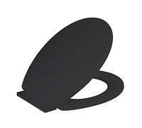 Ram® Black Soft Close Toilet Seat with Adjustable Hinges LOO Toilet Seat Quick Release Easy Clean Bathroom Toilet Seat Black