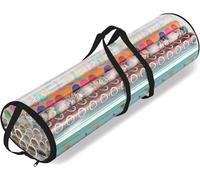 Ram® Christmas Cylinder Gift Wrap Storage Clear Bag Wrapping Paper Organiser Xmas Christmas Tidy - Stores Baubles Tinsels Lights Bows Heavy Duty Material