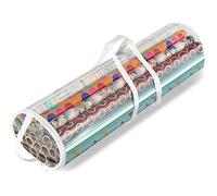 Ram® Christmas Cylinder Gift Wrap Storage Clear Bag Wrapping Paper Organiser Xmas Christmas Tidy - Stores Baubles Tinsels Lights Bows Heavy Duty Material