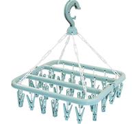 Ram® Clothes Socks Drying Hanger 32 Peg Clips And Drip Foldable Washing Clothes Hanging Rack